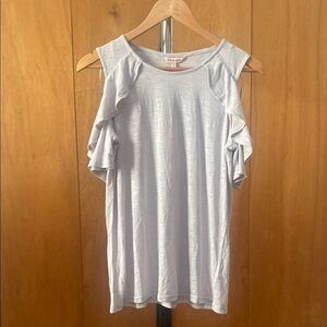 Juicy Couture Women's Heather Grey Ruffle Sleeve Top Sz M NWT